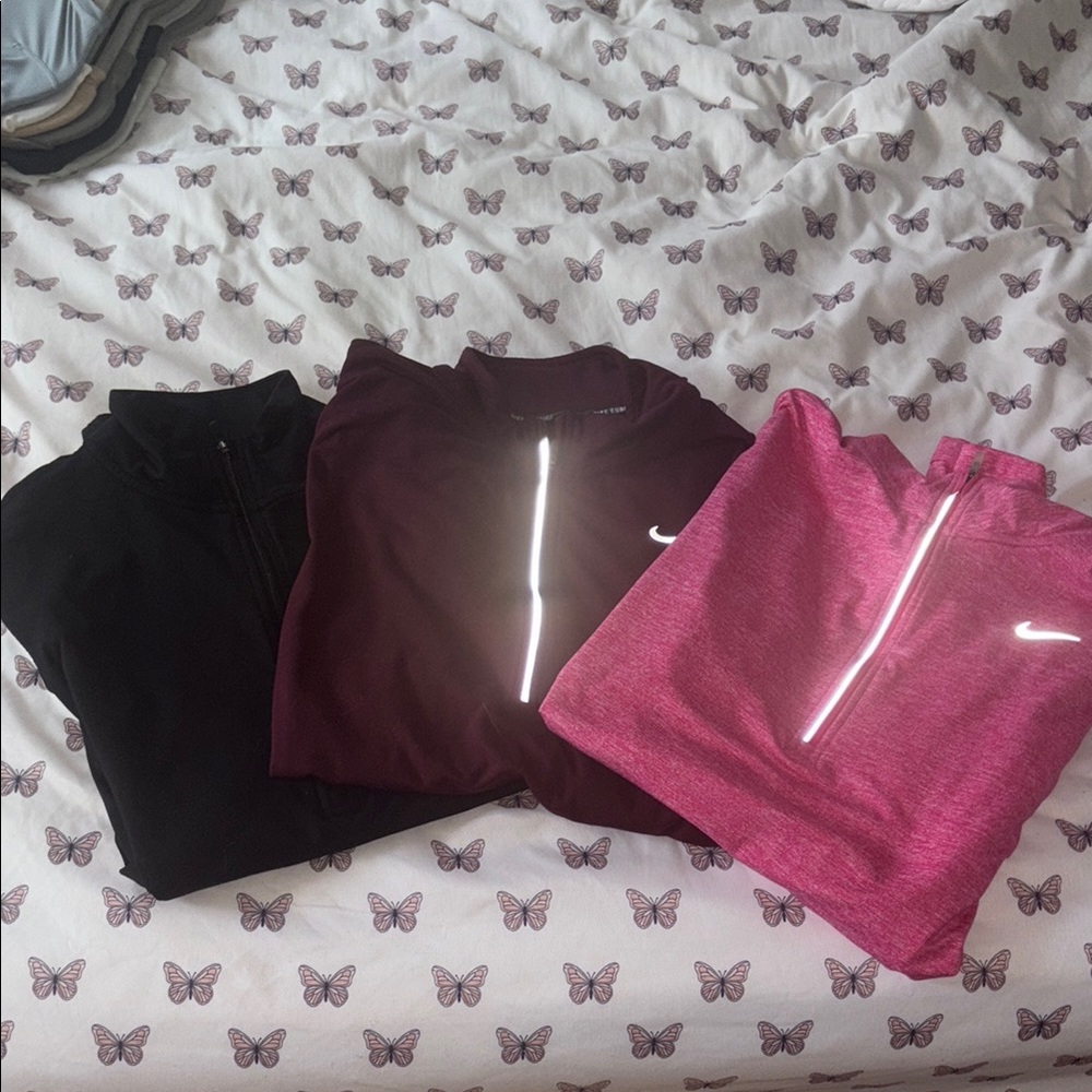 Nike Women's Athletic Jackets - Black, Burgundy, Pink